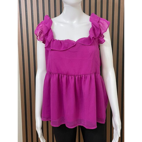 Banana Republic Women's L Purple Blouse Polyester Top Flutter Casual Smock-Frock - Picture 1 of 9